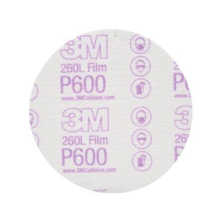 3M 3M Hookit Finishing Film Disc, 00955, 5 in, P600, 100 dscs pr bx, 4 bxs pr cs, 100PK 7000120388